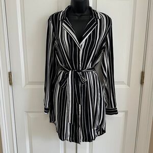 Black and White Striped Shirt Dress